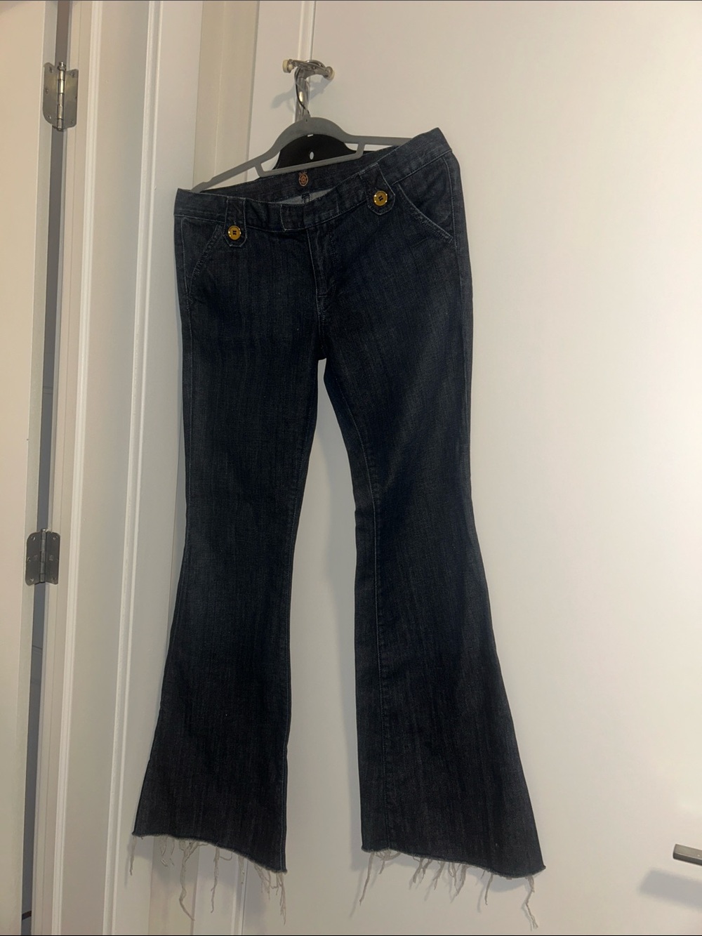 Women's Dark Wash Flare Jeans - Wide Leg Denim